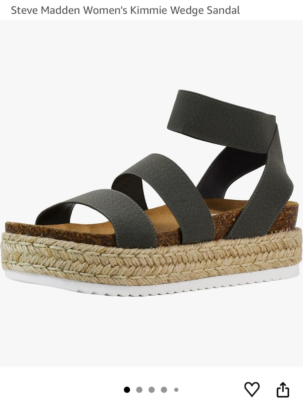 Steve Madden Kimmie Wedge Sandal - Charcoal Gray